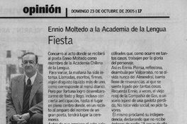 Ennio Moltedo a la Academia de la Lengua. Fiesta