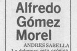 Alfredo Gómez Morel