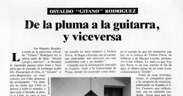 De la pluma a la guitarra, y viceversa