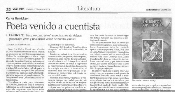 Poeta venido a cuentista