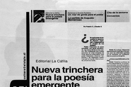 Nueva trinchera para la poesía emergente