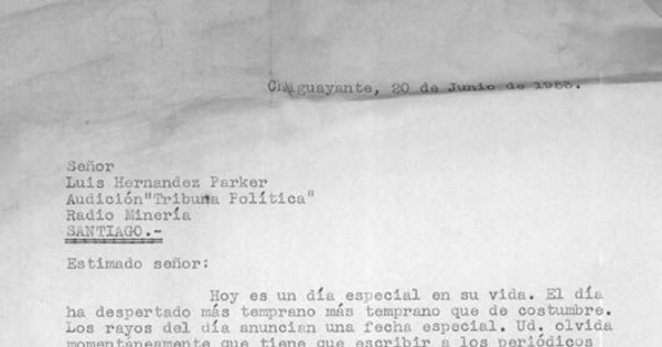 Selección de cartas de auditores, dirigidas a Hernández Parker, 1953-1960