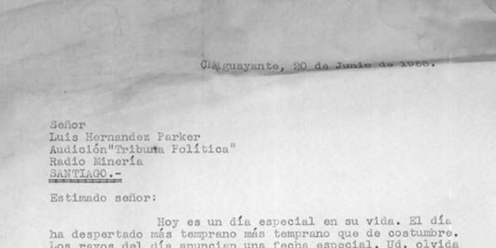 Selección de cartas de auditores, dirigidas a Hernández Parker, 1953-1960