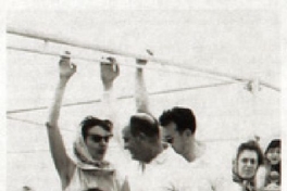 Matilde Pérez en el barco rumbo a Europa, 1960