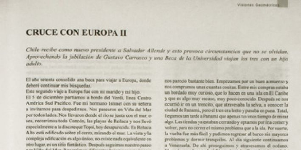 Cruce con Europa : II