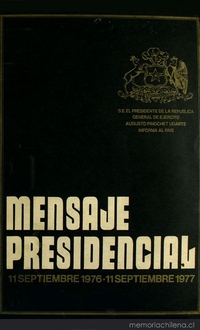 Mensaje Presidencial: 11 septiembre 1976 - 11 septiembre 1977