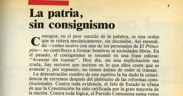 La patria sin consignismo