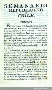 Semanario republicano: n° 1-12 del 7 de agosto a 23 de octubre de 1813