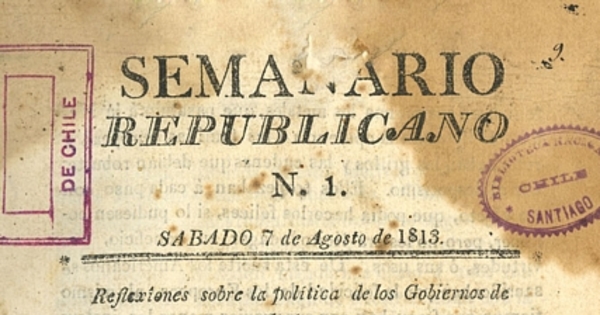 Semanario republicano: números 1-12, 7 de agosto a 23 de octubre de 1813