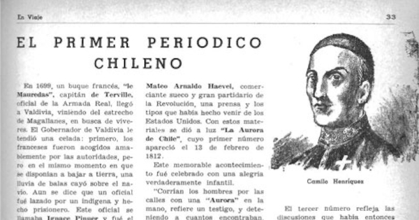 El primer periódico chileno