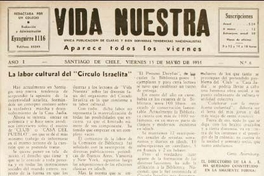 Vida Nuestra : año I, n° 6 del 15 de mayo de 1931