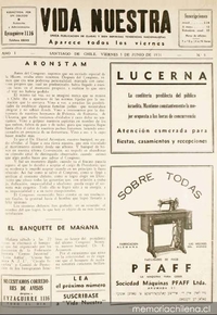 Vida Nuestra : año I, n° 9 del 5 de junio de 1931