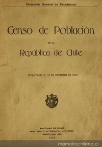 Censo de población de la República de Chile : levantado el 15 de diciembre de 1920