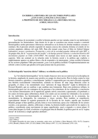 Escribir la historia de los sectores populares ¿Con o sin la política incluida? a propósito de dos miradas a la historia social (Chile, siglo XIX)