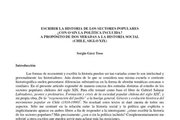 Escribir la historia de los sectores populares ¿Con o sin la política incluida? a propósito de dos miradas a la historia social (Chile, siglo XIX)