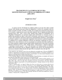 Transición en las formas de lucha: motines peonales y huelgas obreras en Chile (1891-1907)