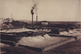 Vista general de la Oficina Salitrera Buen Retiro, Tarapacá, 1889