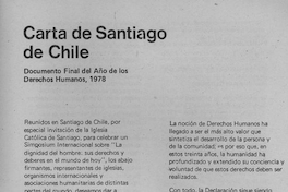 Carta de Santiago de Chile: Documento final del Año de los Derechos Humanos, 1978: Santiago 25 de noviembre de 1978