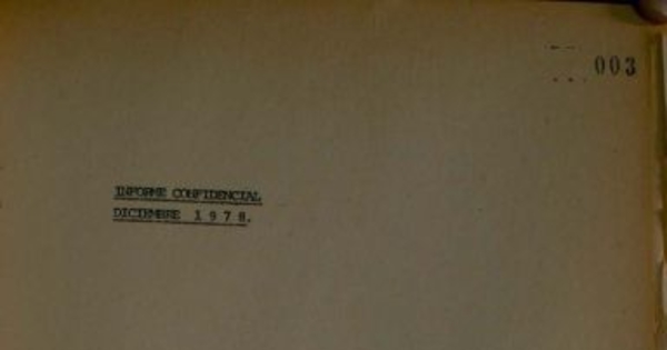 Informe Confidencial, diciembre 1978