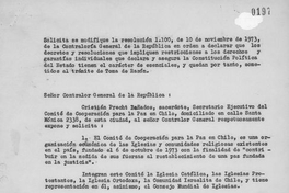 Carta al Señor Contralor General de la República, 1973