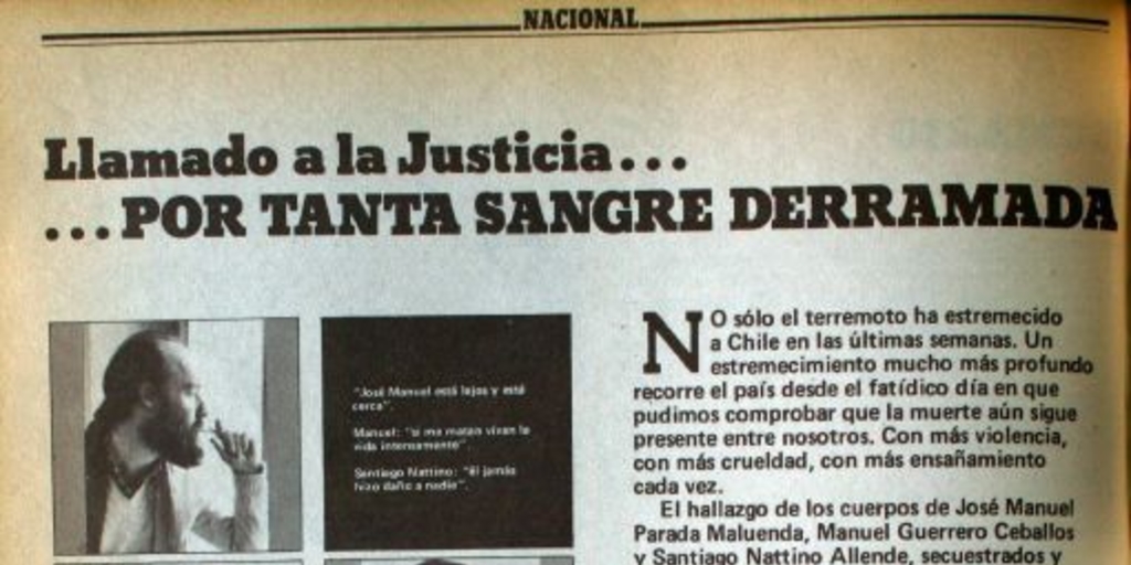 Llamado a la justicia... por tanta sangre derramada