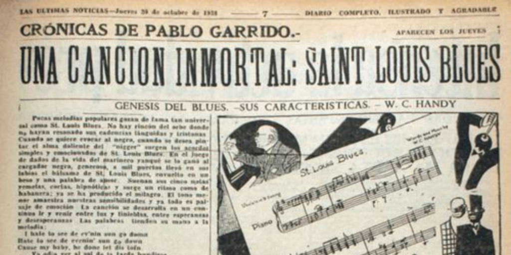 Una canción inmortal: "Saint Louis Blues". Crónicas de Pablo Garrido