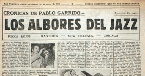 Los albores del jazz. Crónicas de Pablo Garrido