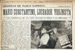 Mario Constantino, luchador violinista. Crónicas de Pablo Garrido