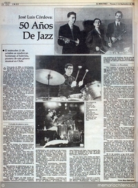 José Luis Córdova, 50 años de jazz