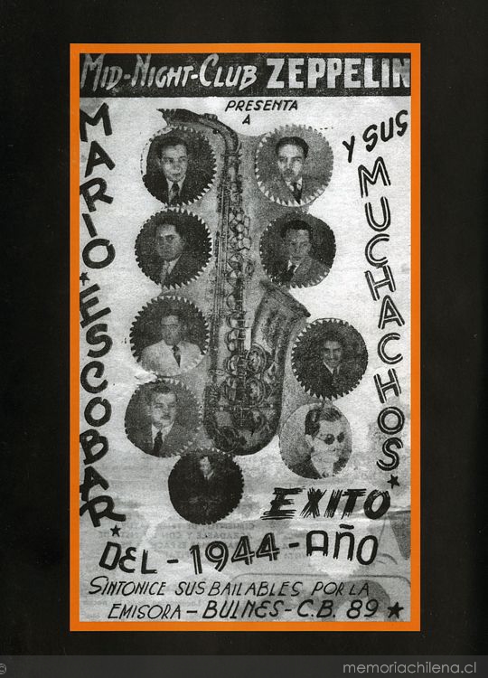 Afiche promocional de la orquesta de Mario Escobar