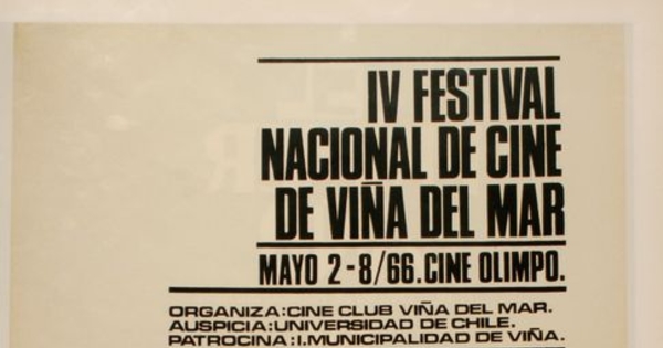 Afiche del IV Festival Nacional de Cine de Viña, 1966