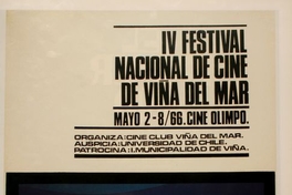 Afiche del IV Festival Nacional de Cine de Viña, 1966