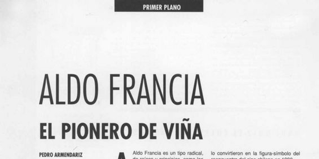 Aldo Francia, el pionero de Viña