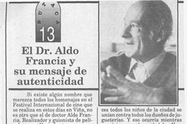 El Dr. Aldo Francia y su mensaje de autenticidad