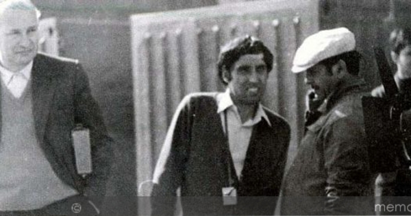 Aldo Francia y Silvio Caiozzi, durante el rodaje de Valparaíso mi amor, 1969