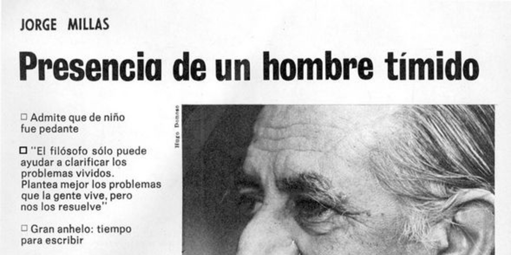 Jorge Millas: presencia de un hombre tímido