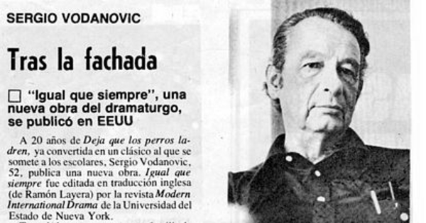 Sergio Vodanovic: tras la fachada