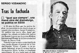 Sergio Vodanovic: tras la fachada