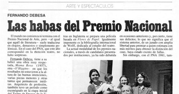 Las habas del premio nacional