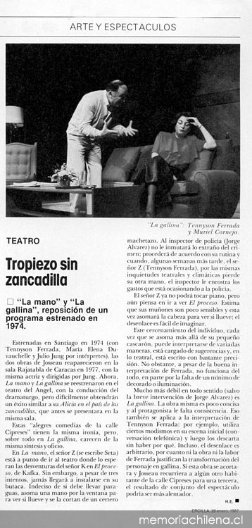 Tropiezo sin zancadilla