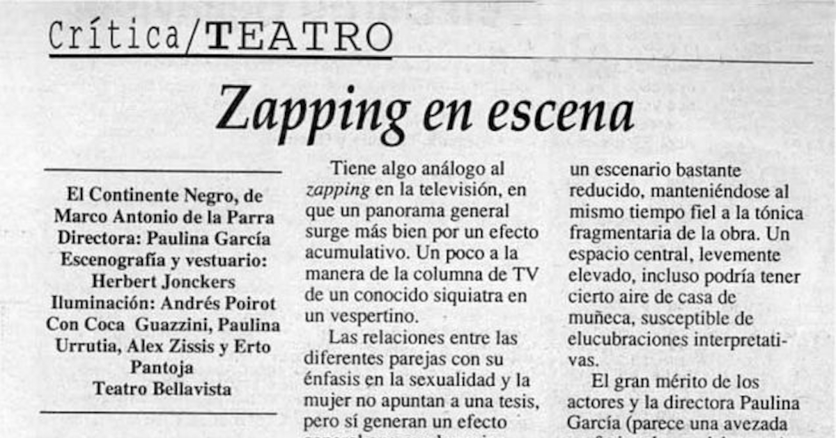 Zapping en escena