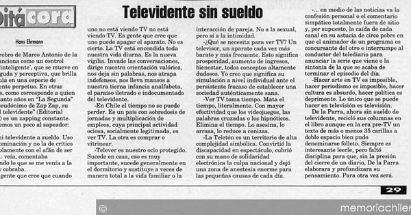 Televidente sin sueldo