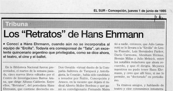 Los "Retratos" de Hans Ehrmann