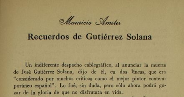 Recuerdos de Gutiérrez Solana