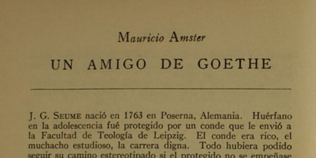 Un amigo de Goethe