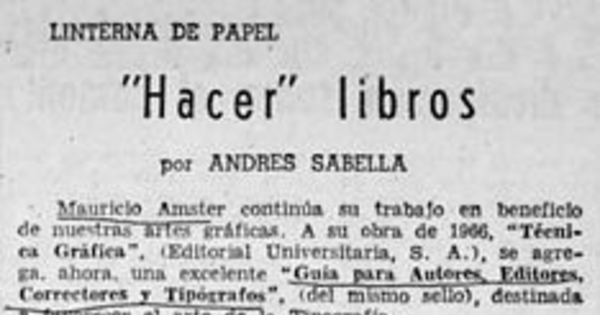 "Hacer" libros