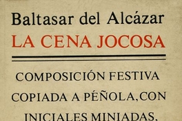 Portada de La cena jocosa de Baltasar de Alcázar, diseñada por Mauricio Amster, 1976