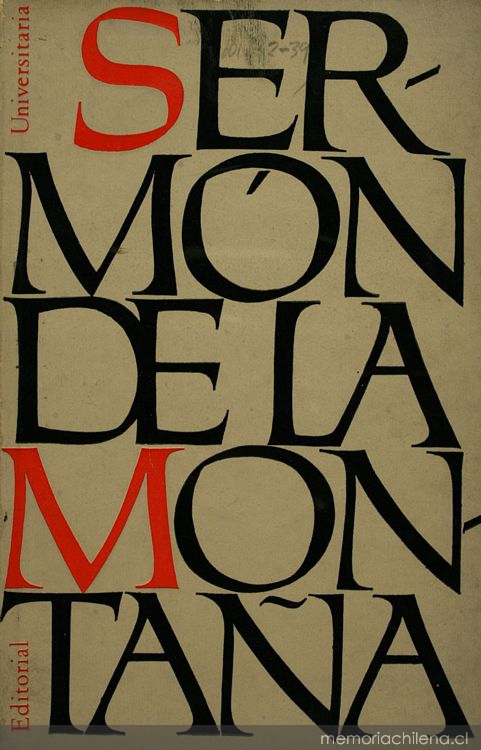 Portada de Sermón de la montaña, diseñada por Mauricio Amster, 1974