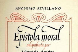 Portada de Epístola moral