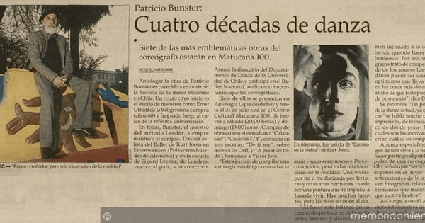 Patricio Bunster: cuatro décadas de danza